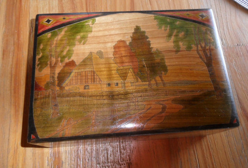Holz schatulle intarsien - holz,
