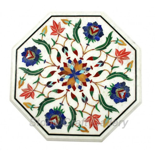 Marmor eckende tischplatte - 18",
