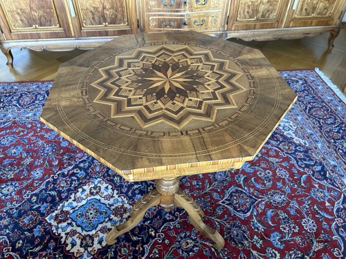 Achteckiger holz beistelltisch - holz,