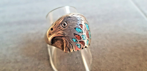 Großer silber ring adler mit - silber,
